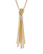 David Yurman Angelika Y Slider Necklace In 18k Yellow Gold With Pave Diamonds