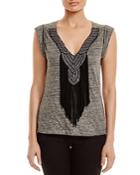 Twelfth Street By Cynthia Vincent Bead & Fringe Linen Tee