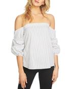 1.state Striped Off-the-shoulder Top