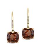 Bloomingdale's Smoky Quartz & Diamond Accent Drop Earrings In 14k Yellow Gold - 100% Exclusive