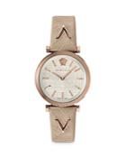 Versace V-twist Ivory Leather Strap Watch, 36mm (56% Off) - Comparable Value $1,350