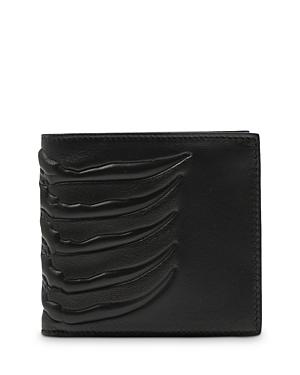Alexander Mcqueen Leather Embossed Ribcage Bifold Wallet