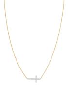 Bloomingdale's Diamond Cross Pendant Necklace In 14k White & Yellow Gold, 0.16 Ct. T.w. - 100% Exclusive