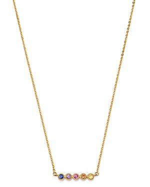 Bloomingdale's Rainbow Sapphire Bar Necklace In 14k Yellow Gold, 16-18 - 100% Exclusive