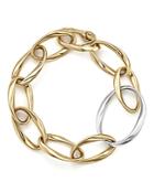 Twisted Link Bracelet In 14k Yellow And White Gold