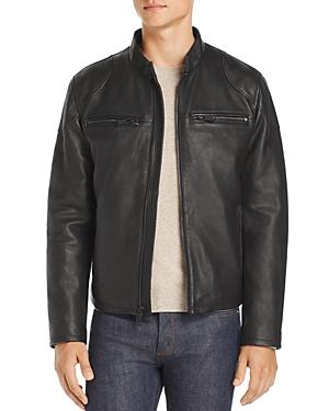 Cole Haan Zip-front Leather Moto Jacket