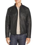 Cole Haan Zip-front Leather Moto Jacket