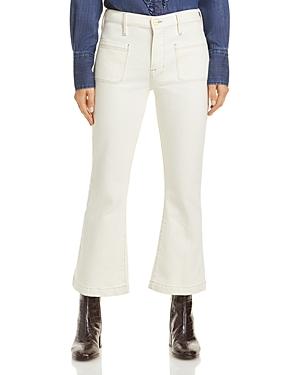 Frame Le Bardot Cropped Flare Leg Jeans In Ecru