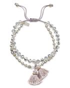 Chan Luu Swarovski Crystal Beaded Tassel Bracelet