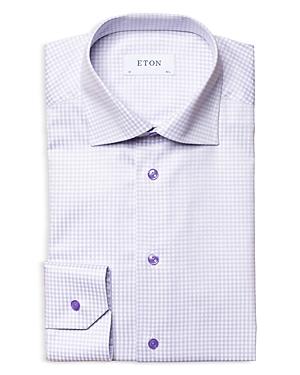 Eton Slim Fit Check Stretch Dress Shirt