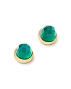 Bloomingdale's Green Onyx Faceted Stud Earrings In 14k Yellow Gold - 100% Exclusive