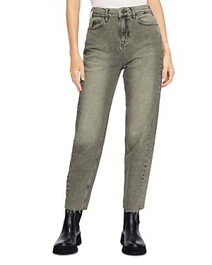 Ted Baker Barrel Leg Ankle Jeans In Mid Grey