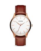 Mvmt The 40 Series White-dial Brown-strap Watch, 40mm