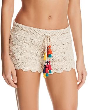 Surf Gypsy Tassel-detail Crochet Shorts