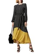 Karen Millen Striped Color-block Midi Dress