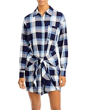 Aqua Tie Waist Shirt Dress - 100% Exclusive