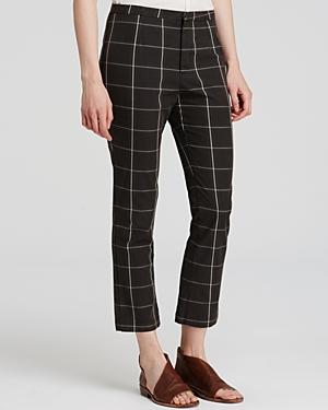 Free People Plaid Cropped Pants