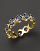 Temple St. Clair 18k Yellow Gold Rose Cut Blue Sapphire Eternity Ring