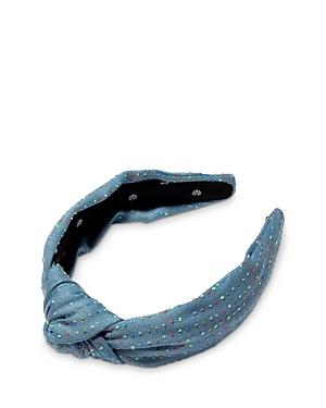 Lele Sadoughi Rainbow Denim Knotted Headband