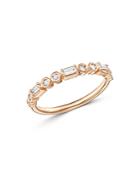 Bloomingdale's Diamond Round & Baguette Stacking Band In 14k Rose Gold, 0.25 Ct. T.w. - 100% Exclusive