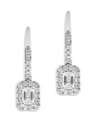 Bloomingdale's Mosaic Diamond Huggie Hoop Earrings In 14k White Gold, 0.65 Ct. T.w. - 100% Exclusive