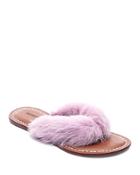 Bernardo Miami Rabbit Fur Thong Sandals