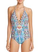 Laundry By Shelli Segal Plunge One Piece Swimsuit