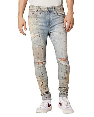 Hudson Zack Sprayed Gray Skinny Jeans
