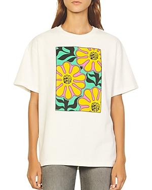 Sandro Party Floral Graphic Tee