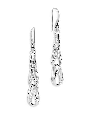 John Hardy Sterling Silver Bamboo Loop Drop Earrings