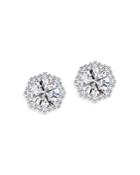 De Beers Forevermark Center Of My Universe Floral Halo Diamond Stud Earrings In Platinum, 1.20 Ct. T.w.
