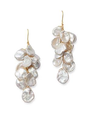 Bloomingdale's Cultured Freshwater Keshi Pearl Cluster Drop Earrings In 14k Yellow Gold - 100% Exclusive
