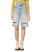 Sandro Celestin Bermuda Jean Shorts In Blue Jean
