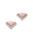 Bloomingdale's Pink Opal & Diamond Stud Earrings In 14k Rose Gold - 100% Exclusive
