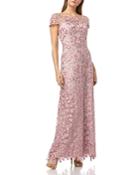 Js Collections Embroidered Illusion Yoke Gown