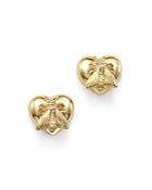 Gucci 18k Yellow Gold Le Marche Des Merveilles Cuff Earrings With Bee Motif