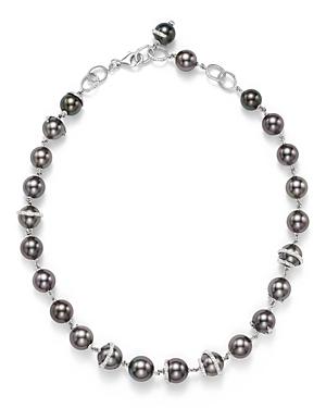 Tara Pearls 18k White Gold Oscar Natural Color Tahitian Cultured Pearl And Diamond Necklace, 16