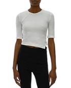 Helmut Lang Asymmetric Hem Ribbed Knit Top