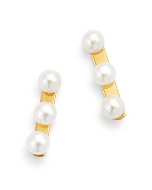 Bloomingdale's Cultured Freshwater Pearl Bar Stud Earrings In 14k Yellow Gold - 100% Exclusive