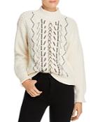 Vince Camuto Chain Trim Cable-knit Sweater