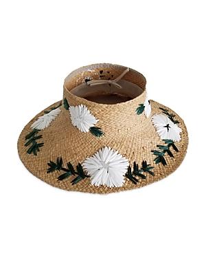 Nikki Beach Fleur Packable Raffia Visor