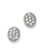 Bloomingdale's Diamond Oval Cluster Stud Earrings In 14k White Gold - 100% Exclusive