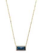 Bloomingdale's London Blue Topaz & Diamond Pendant Necklace In 14k Yellow Gold, 0.25 Ct. T.w- 100% Exclusive