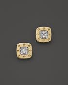 Roberto Coin 18k Yellow And White Gold Square Pois Moi Earrings With Diamonds, .24 C.t.t.w.