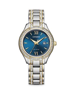 Citizen Women's Crystal-accent Stainless Steel Bracelet Watch, 30mm
