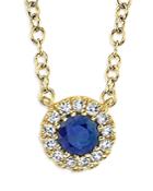 Moon & Meadow 14k Yellow Gold Diamond & Blue Sapphire Pendant Necklace, 18 - 100% Exclusive