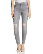 7 For All Mankind B(air) High Rise Skinny Ankle Jeans In Chrysler Grey