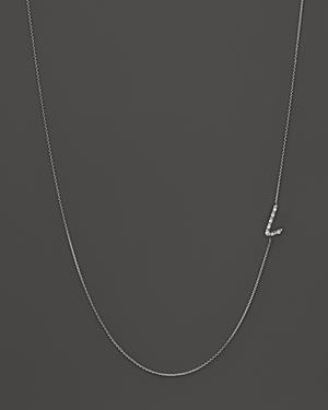 Kc Designs Diamond Side Initial L Necklace In 14k White Gold, .04 Ct. T.w.
