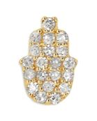 Moon & Meadow 14k Yellow Gold Diamond Pave Hamsa Hand Single Stud Earring