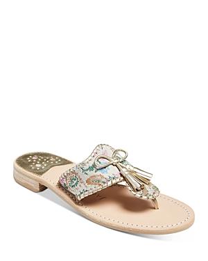 Jack Rogers Women's Jacks Brocade Tassel Bow Flat Sandals